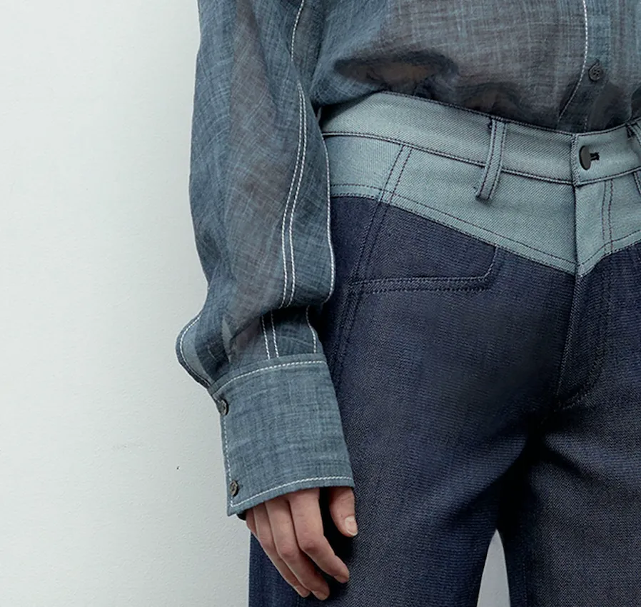Curve Seam Denim Look Pant - Colovos x Woolmark