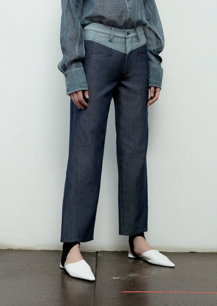 Curve Seam Denim Look Pant - Colovos x Woolmark