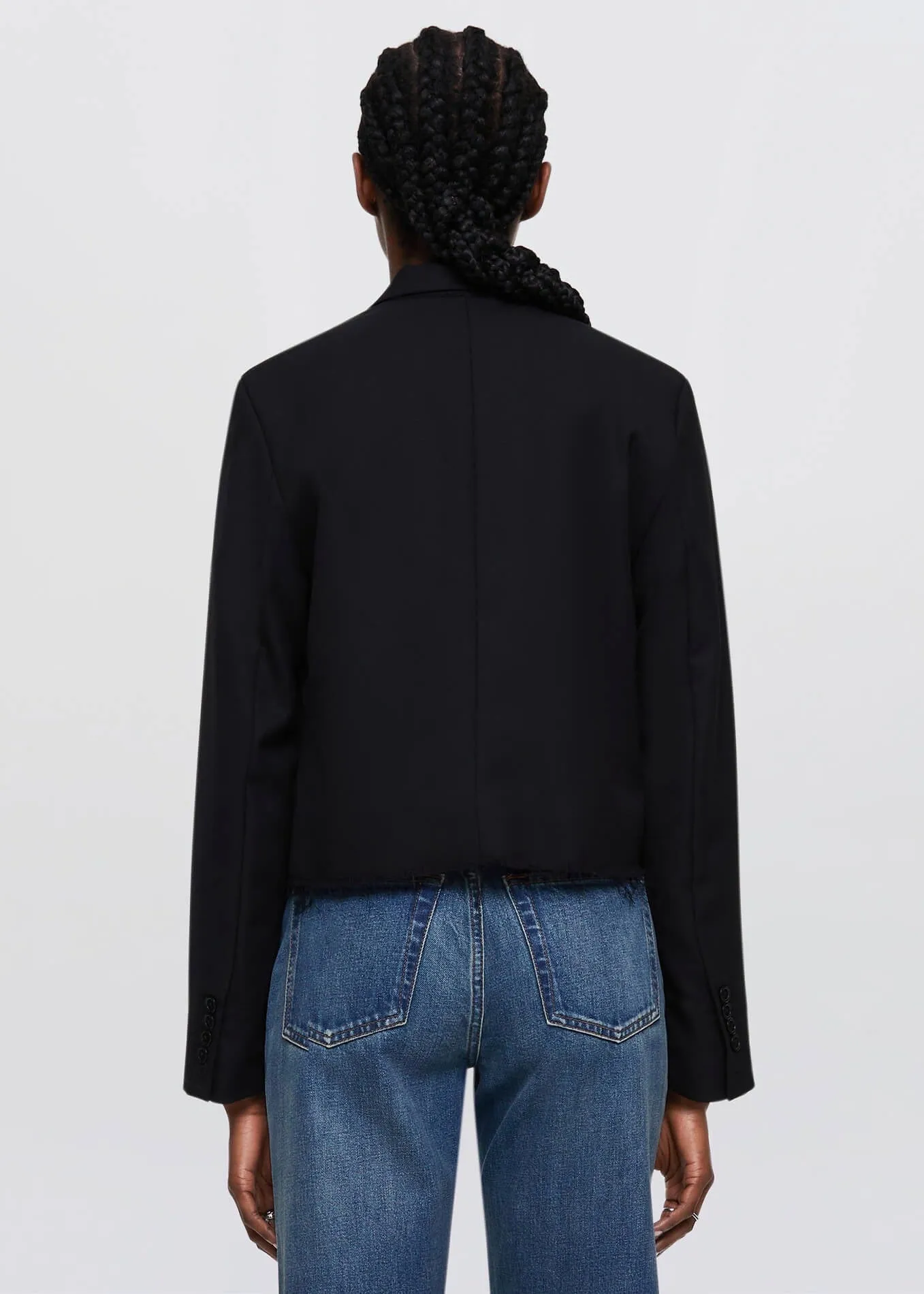 Cutoff Boyfriend Blazer (Black)