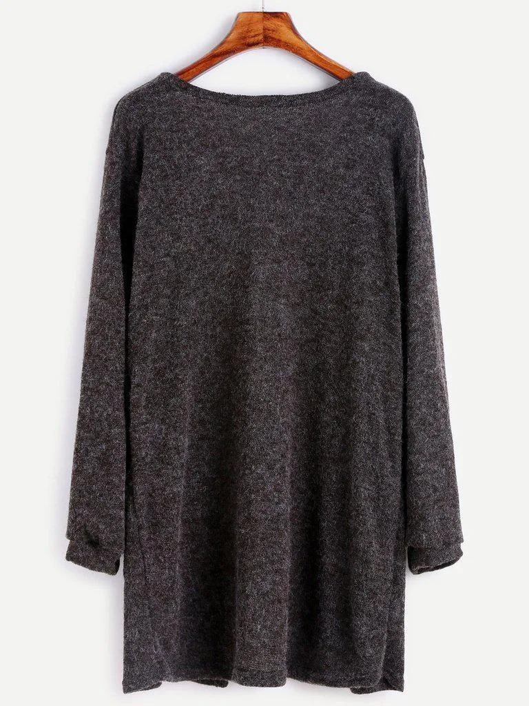 Dark Grey Fuzzy Cardigan
