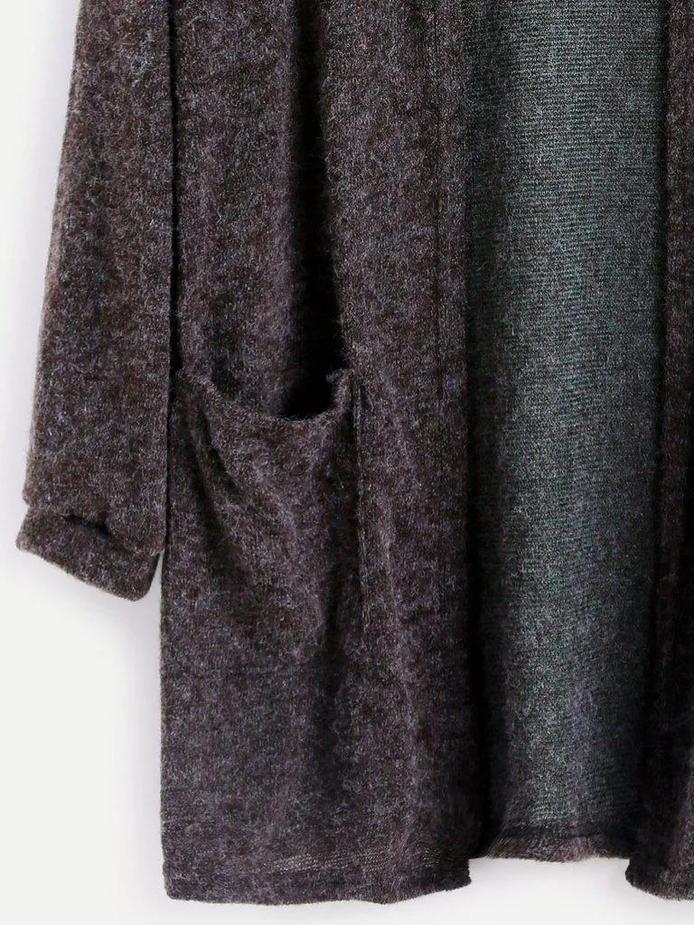 Dark Grey Fuzzy Cardigan