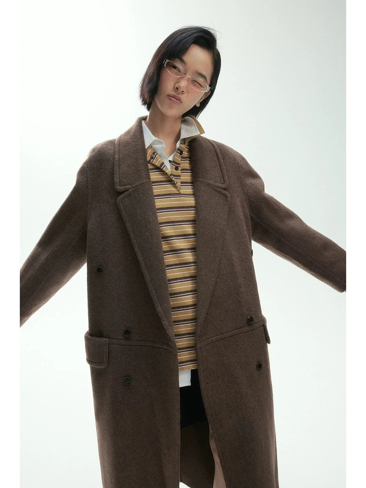 Double-Breasted Wool Overcoat