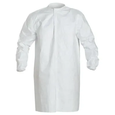 DuPont™ Tyvek® IsoClean® Frock with Snap Front, 2X-Large, White, IC270BWH2X0030CS