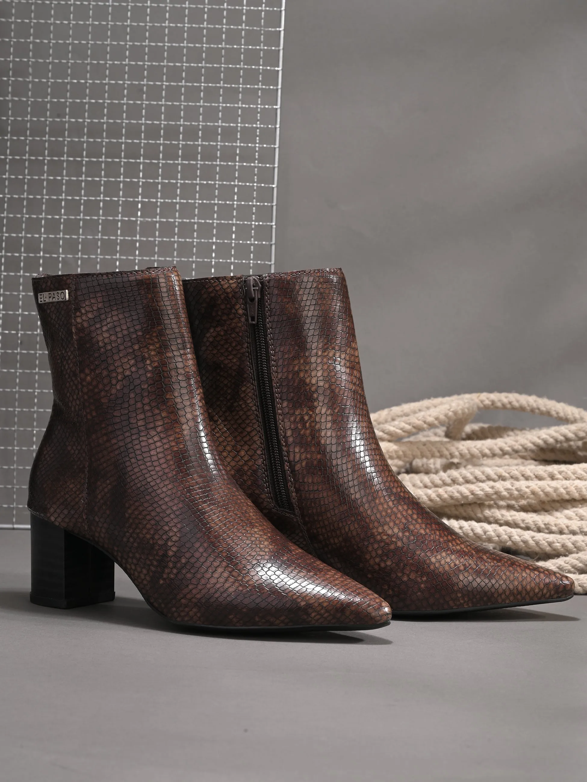 El Paso Women Faux Leather Casual Chelsea Boots