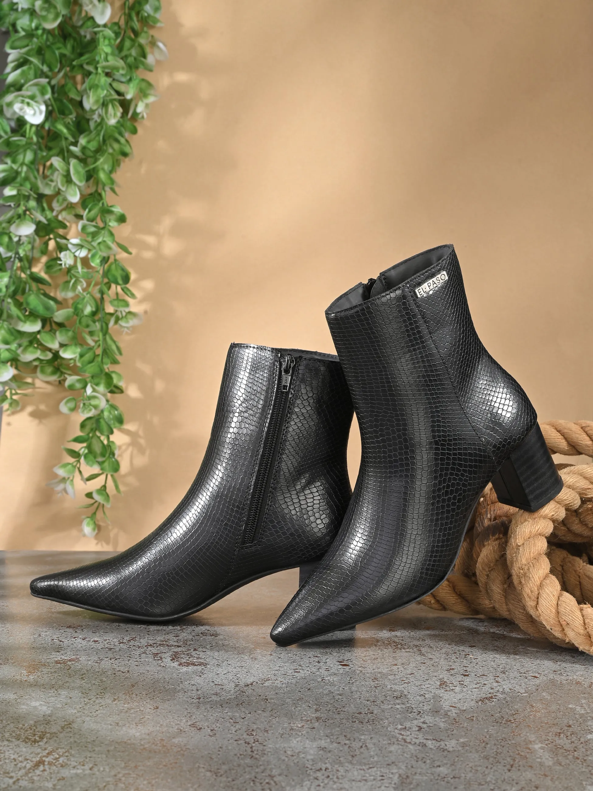 El Paso Women Faux Leather Casual Chelsea Boots