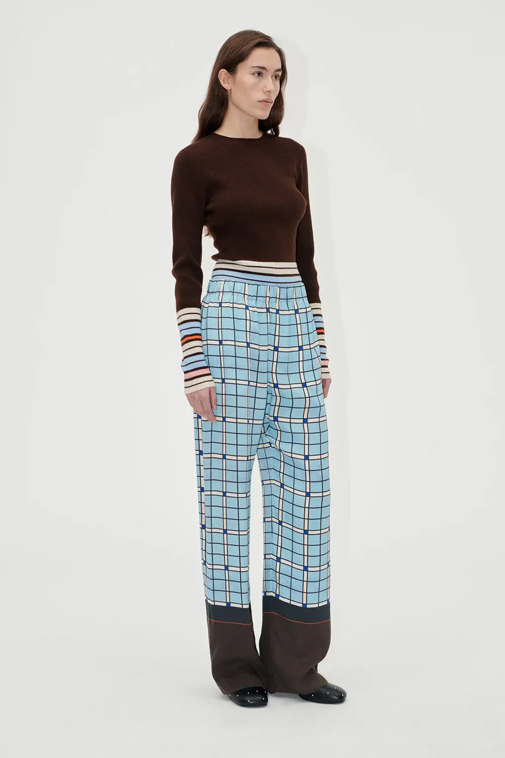Elasticated Long Pants, Window Check