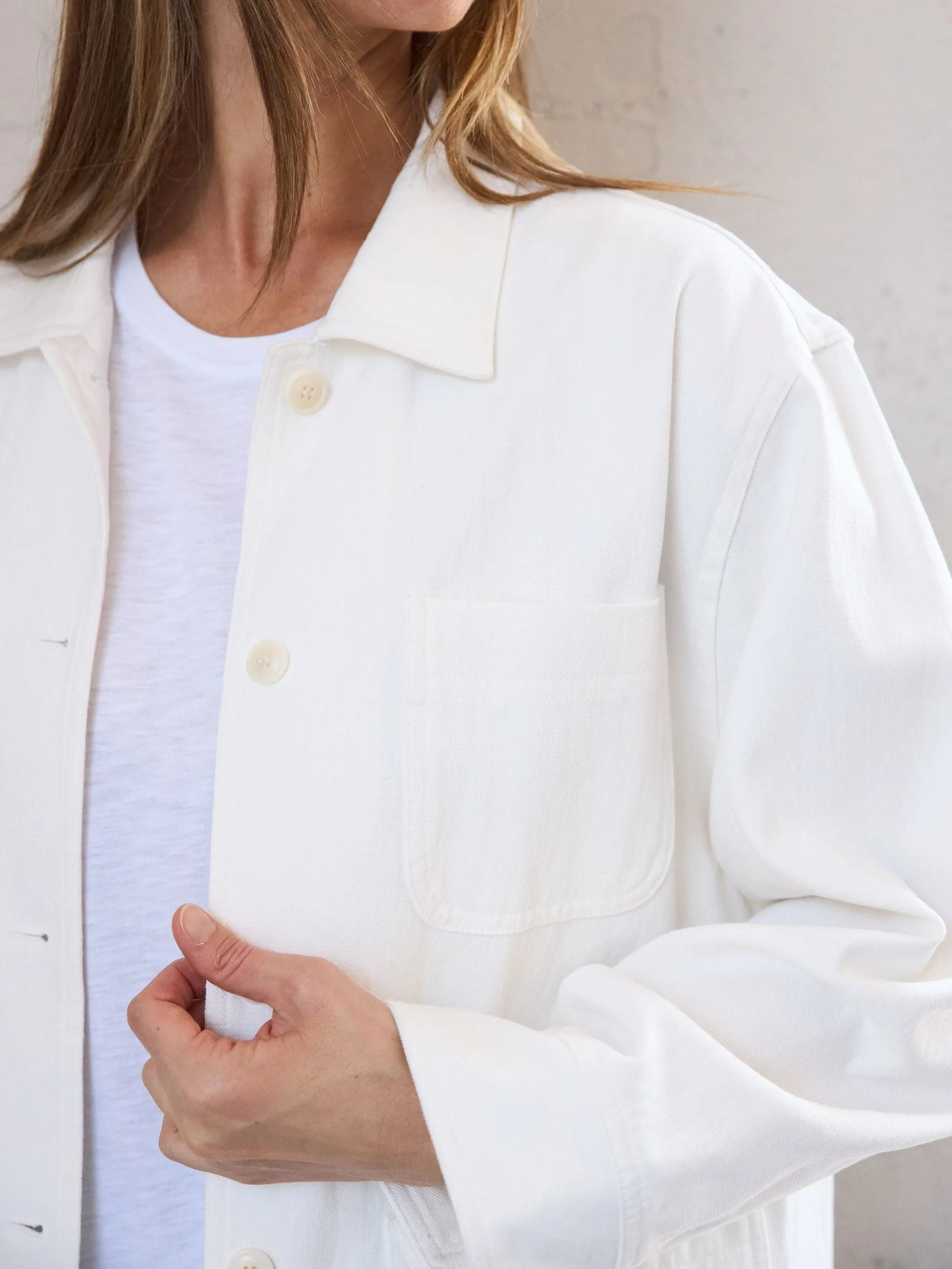 Everyday Canvas Chore Jacket In White