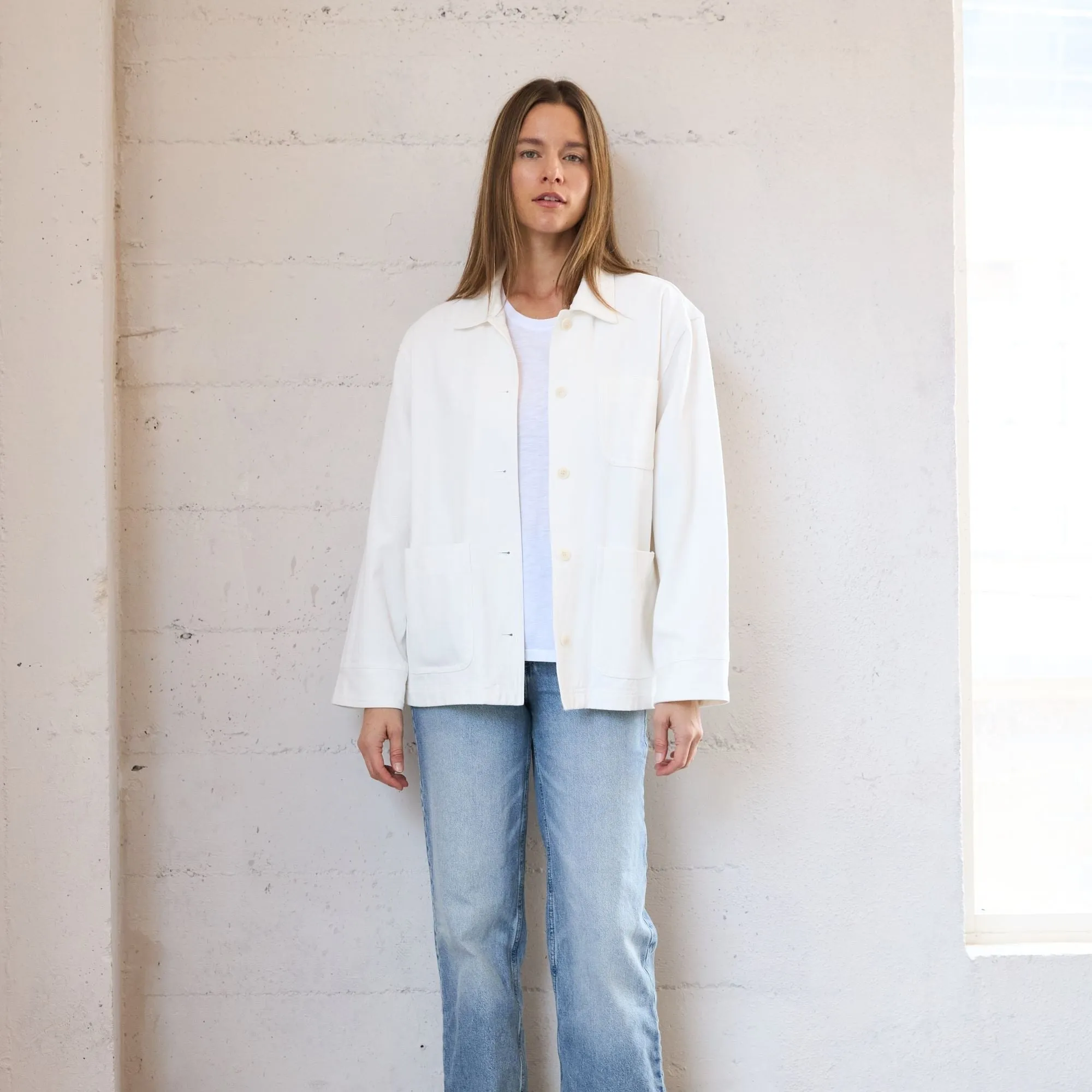 Everyday Canvas Chore Jacket In White