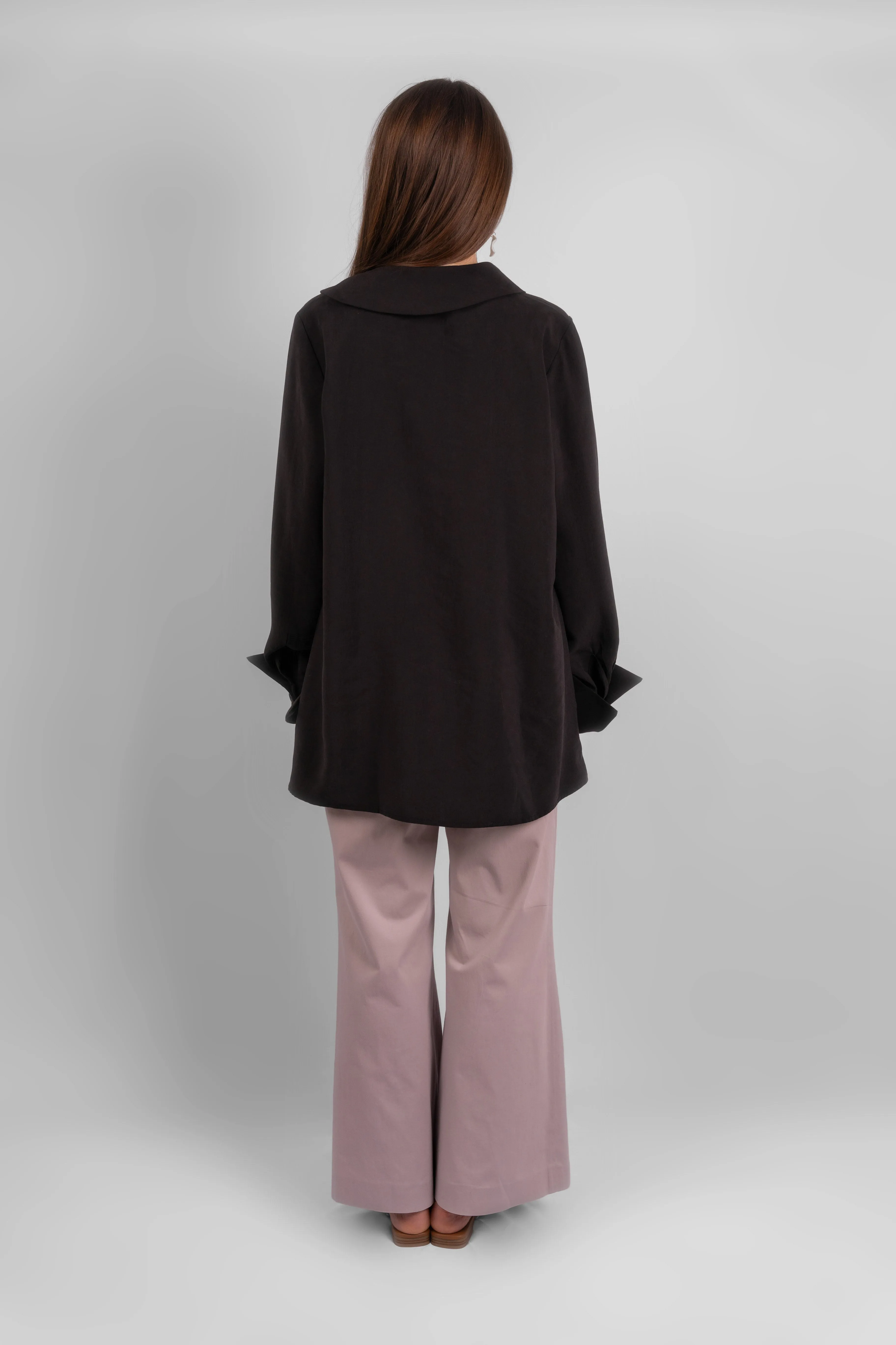 Exclusive Asymmetric Blouse - Black