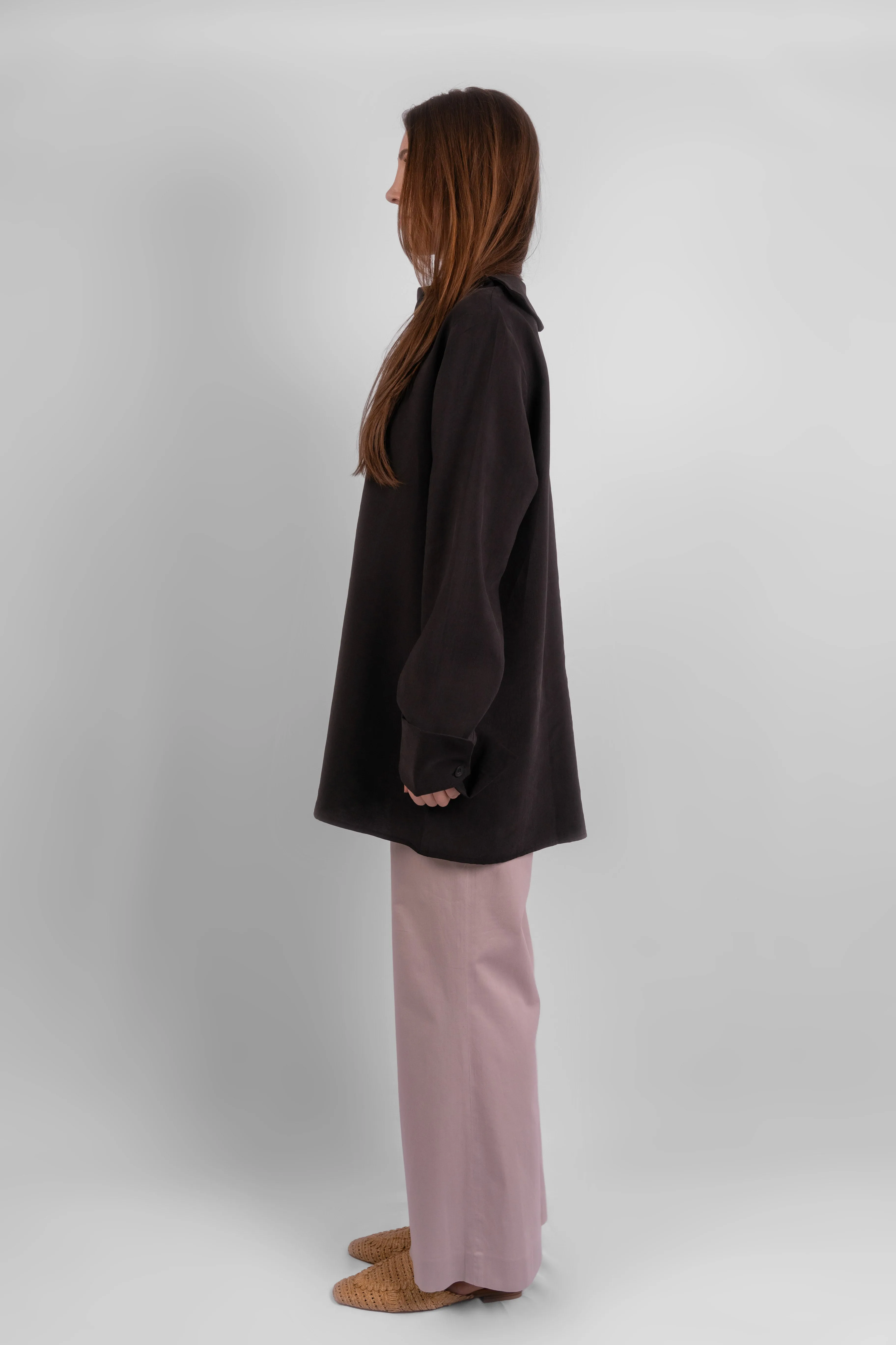 Exclusive Asymmetric Blouse - Black