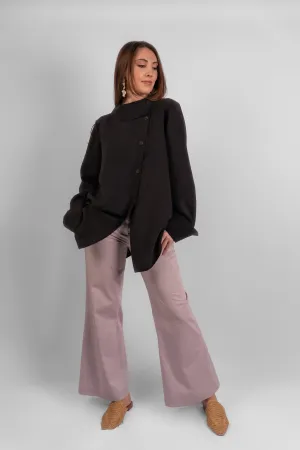 Exclusive Asymmetric Blouse - Black