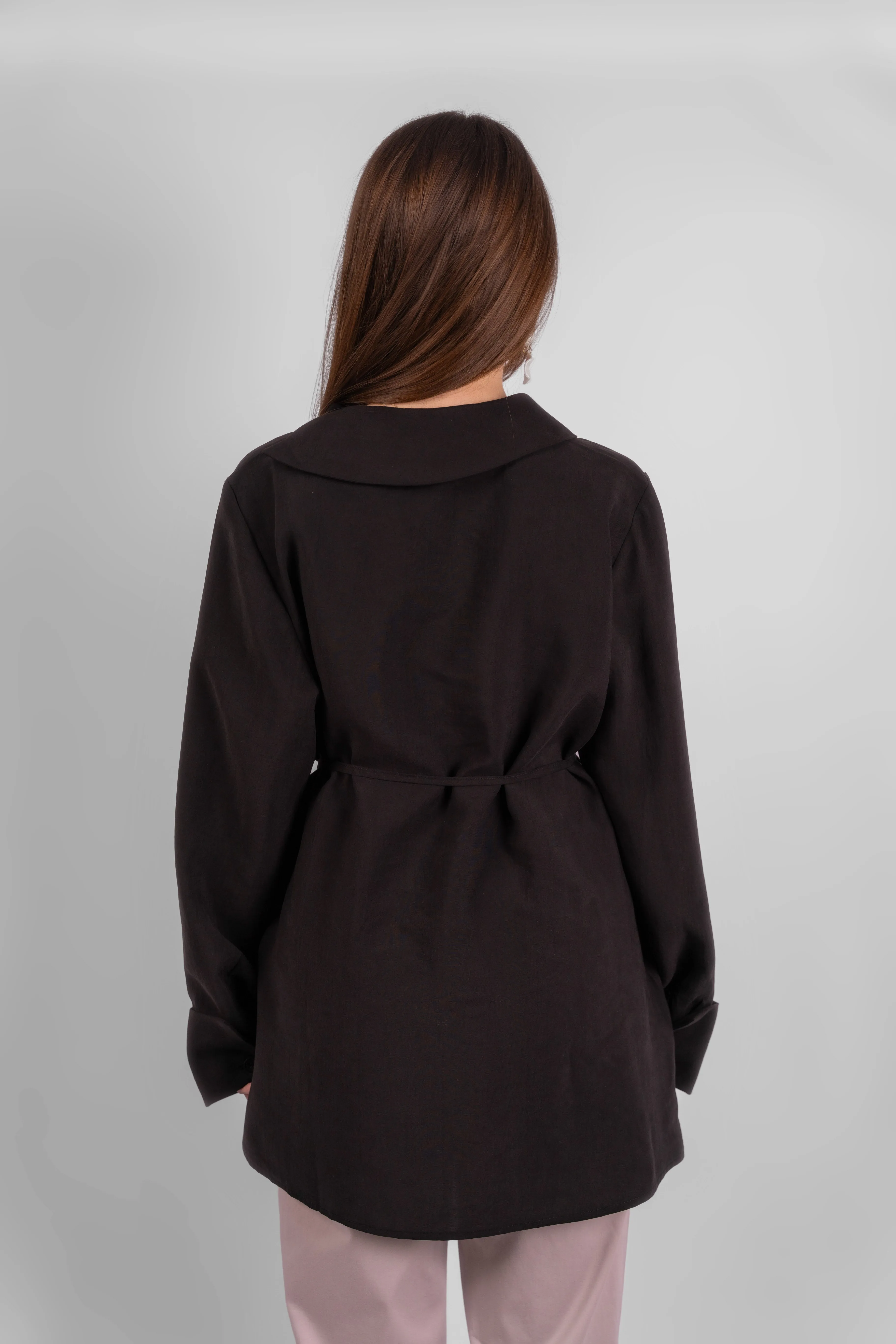 Exclusive Asymmetric Blouse - Black