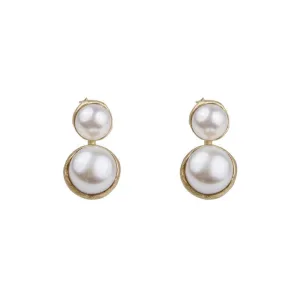 Fairley Double Pearl Ear Jackets Gold