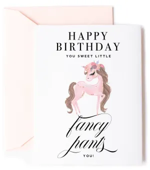 Fancy Pants Little Pony Birthday Card