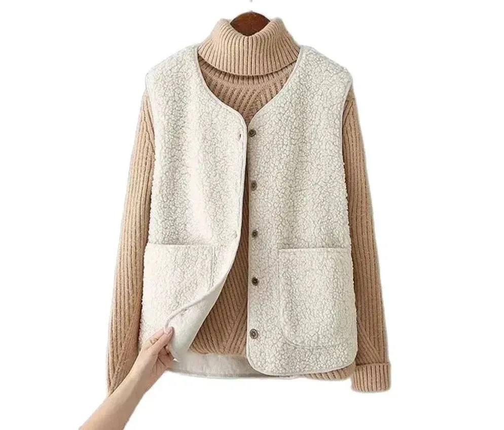 Fleece Vest – Button Front – Soft Winter Layer