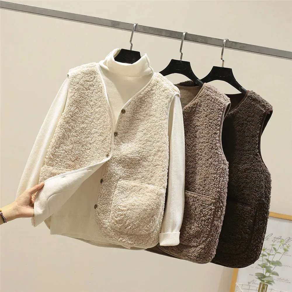 Fleece Vest – Button Front – Soft Winter Layer