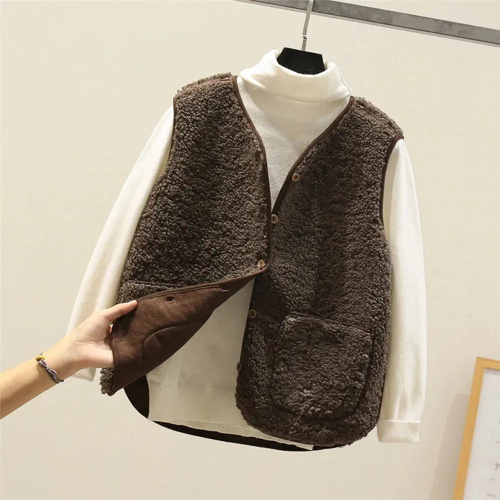Fleece Vest – Button Front – Soft Winter Layer