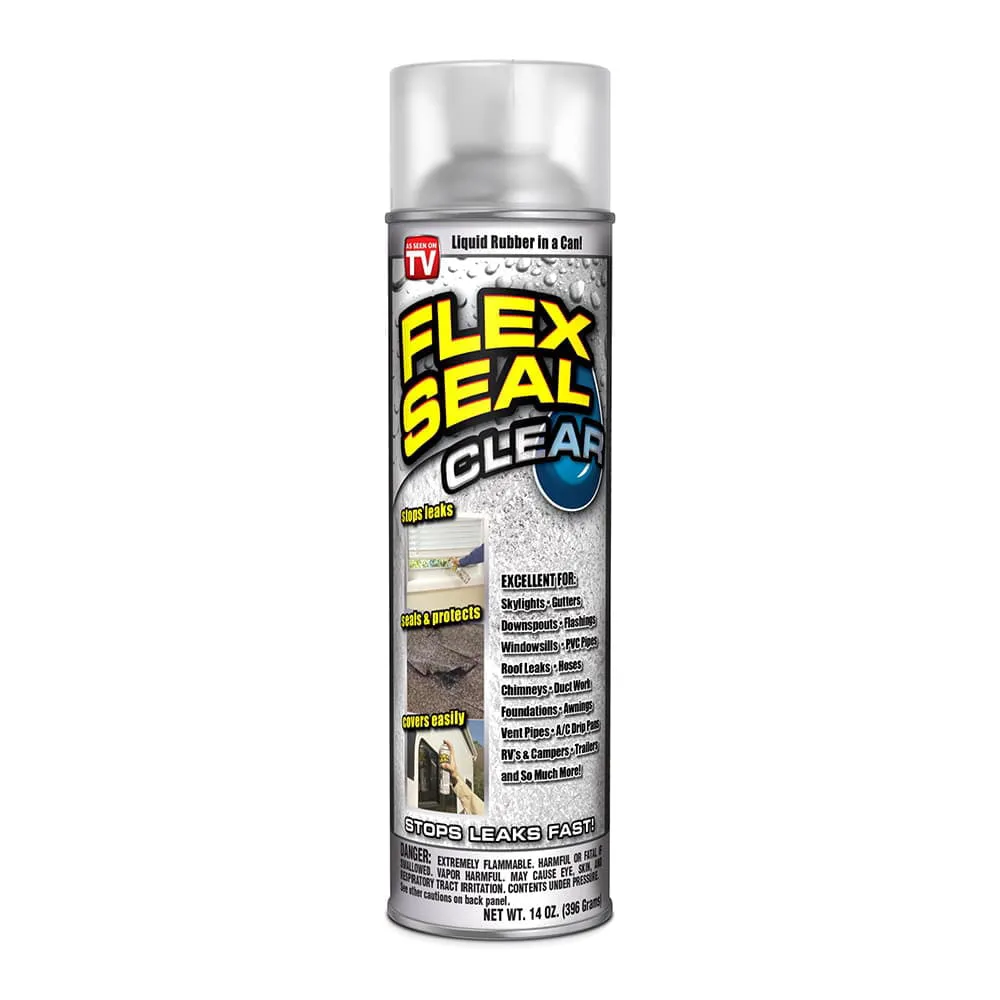 Flex Seal Liquid Rubber Sealant Coating 14 Oz. Spray Paint Clear color(New)