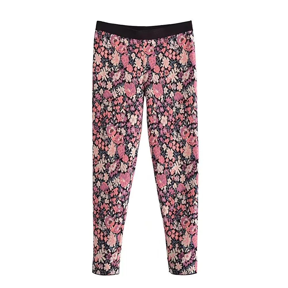 Floral Print Long Sleeve V-Neck and Pants