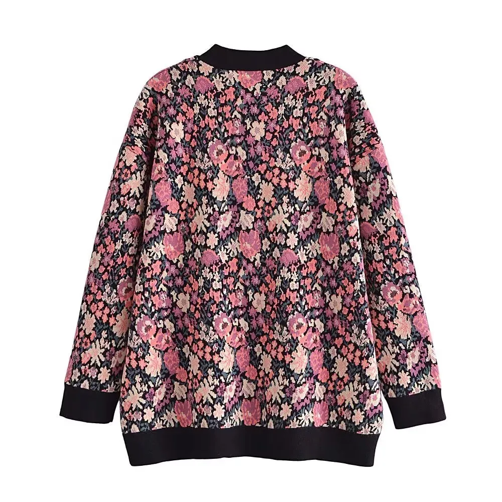 Floral Print Long Sleeve V-Neck and Pants