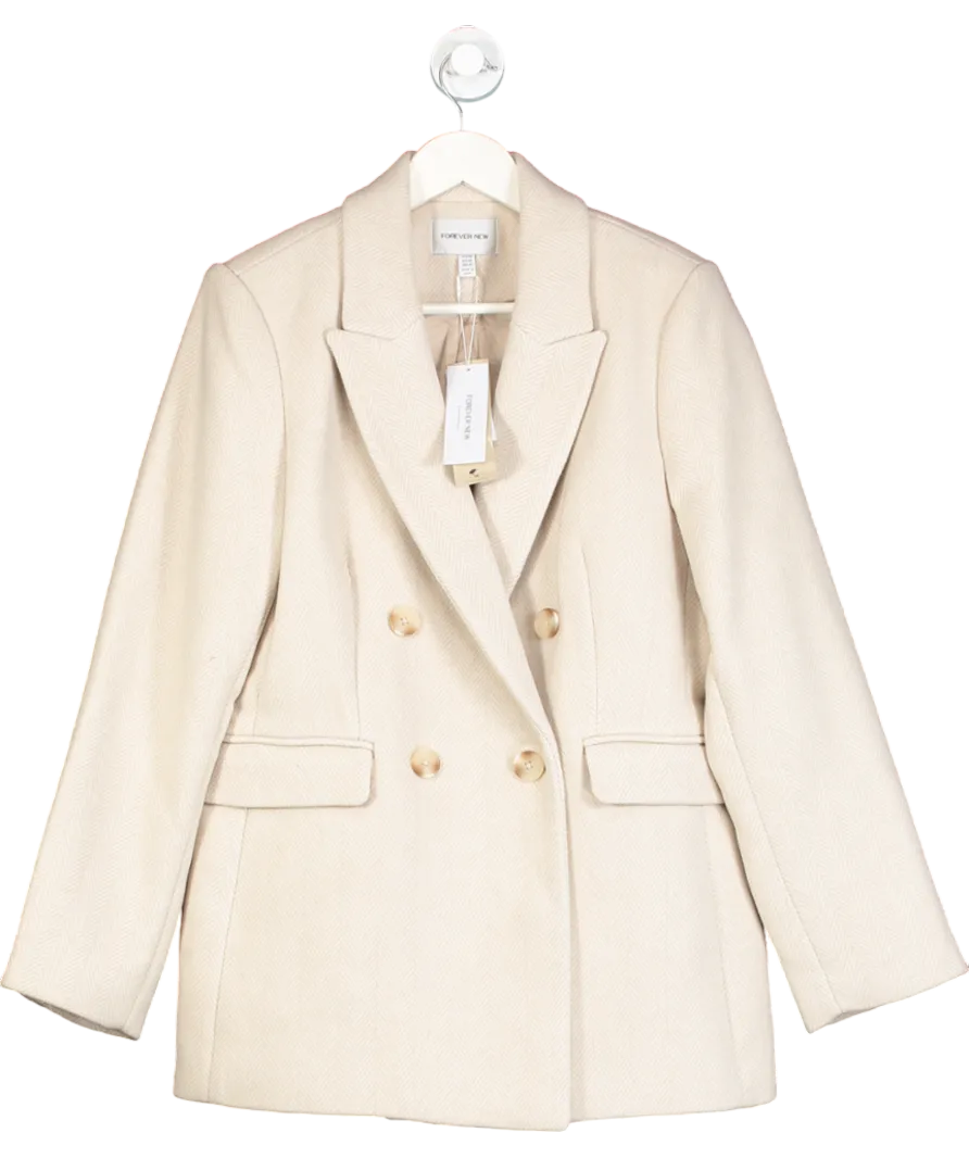 FOREVER NEW Cream Whitney Wool Blazer UK 14