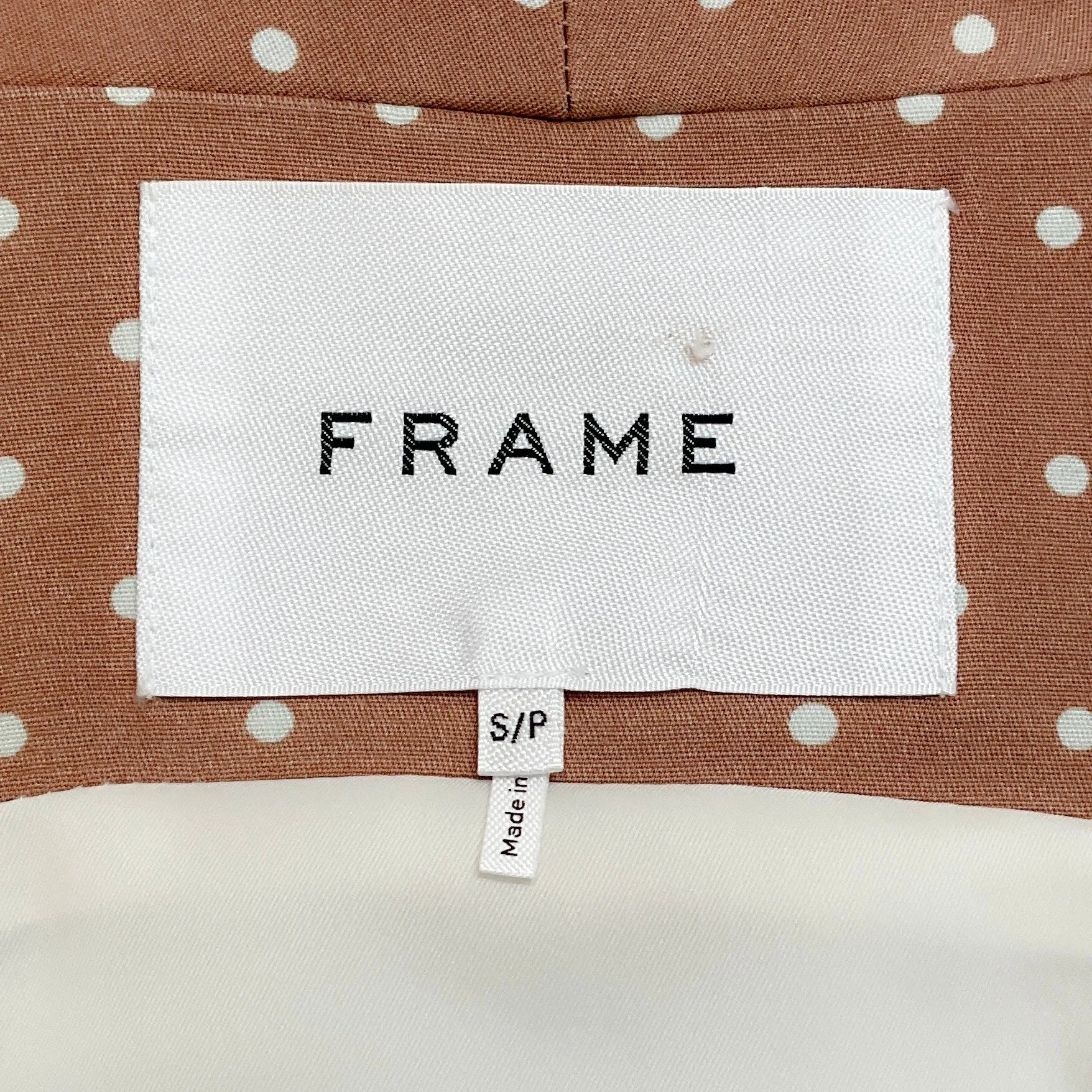 Frame Almondine Multi Polka Dot Belted Cady Smoking Jacket