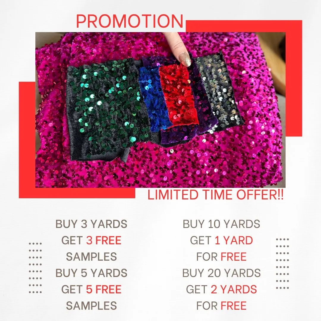 Fuchsia Sequin on Velvet Fabric