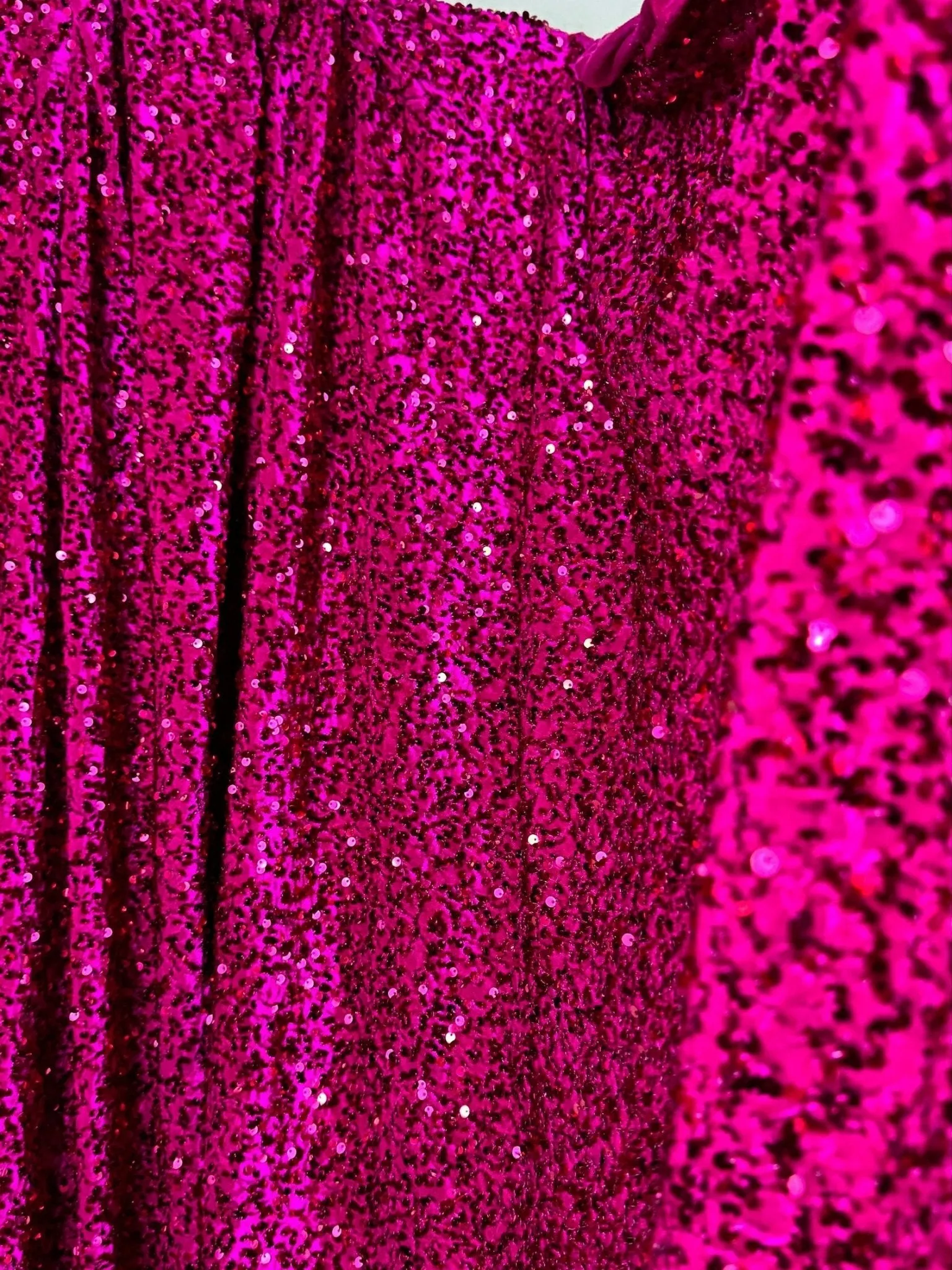 Fuchsia Sequin on Velvet Fabric