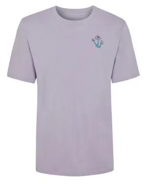 Fungi Embroidered Organic Cotton T-Shirt Lilac