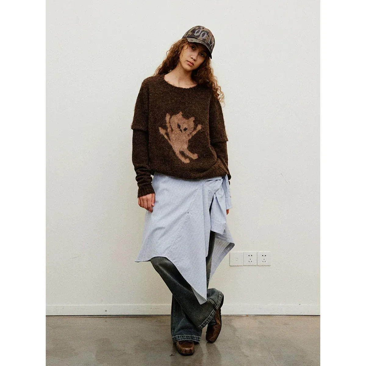 Furry Graphic Sweater