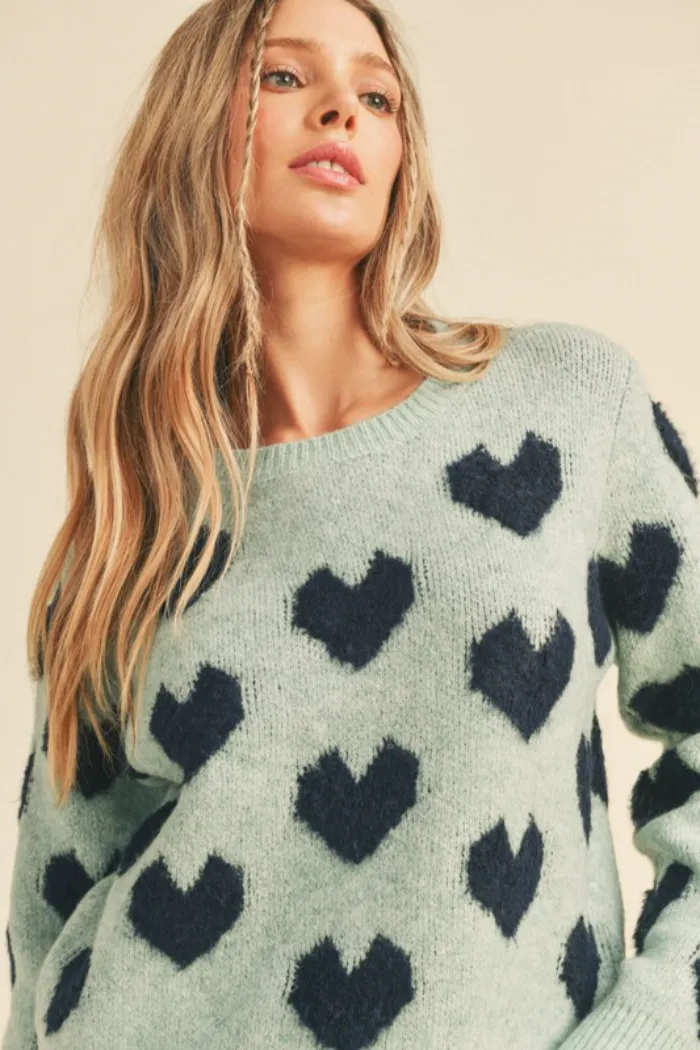 Fuzzy Heart Sweater