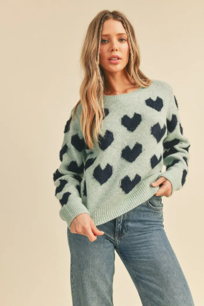 Fuzzy Heart Sweater