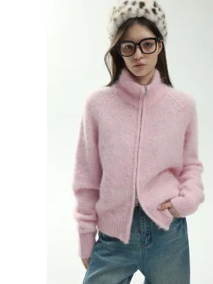 Fuzzy Zip-Up Cardigan