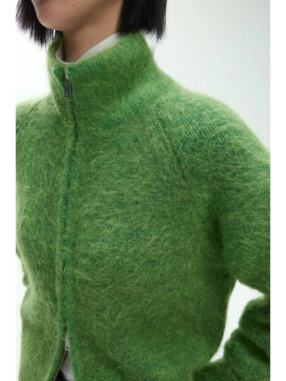 Fuzzy Zip-Up Cardigan