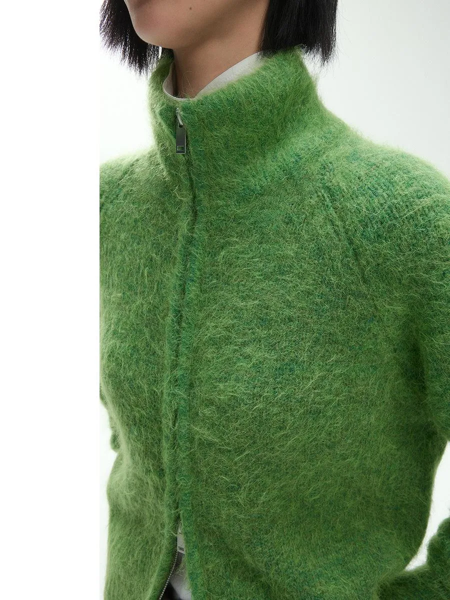Fuzzy Zip-Up Cardigan
