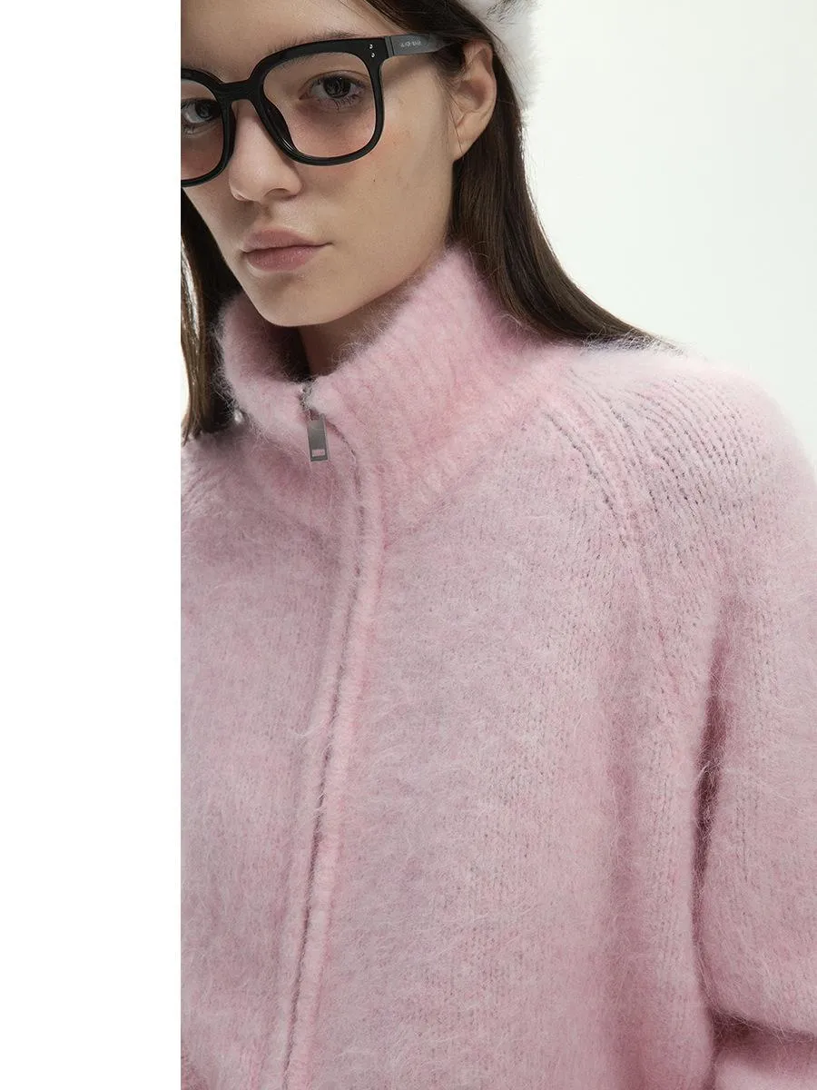 Fuzzy Zip-Up Cardigan
