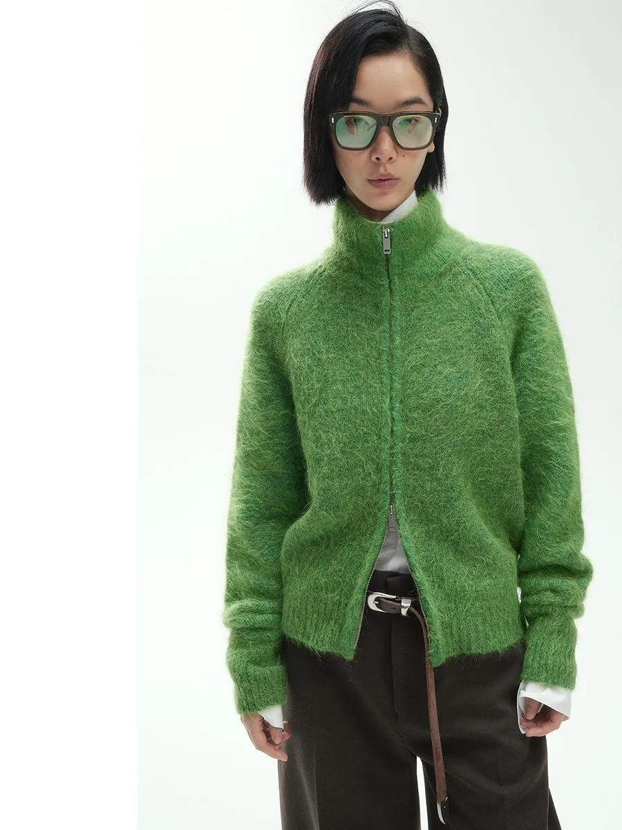 Fuzzy Zip-Up Cardigan