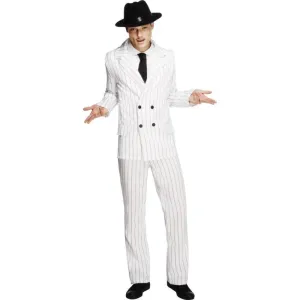 Gangster White Pinstripe Suit Costume