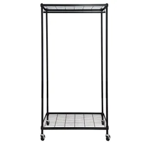 Garment Rack Supreme Black With Wheels