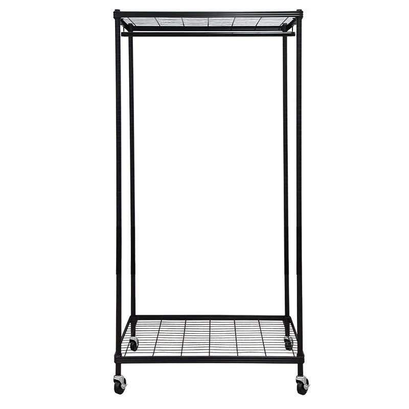 Garment Rack Supreme Black With Wheels