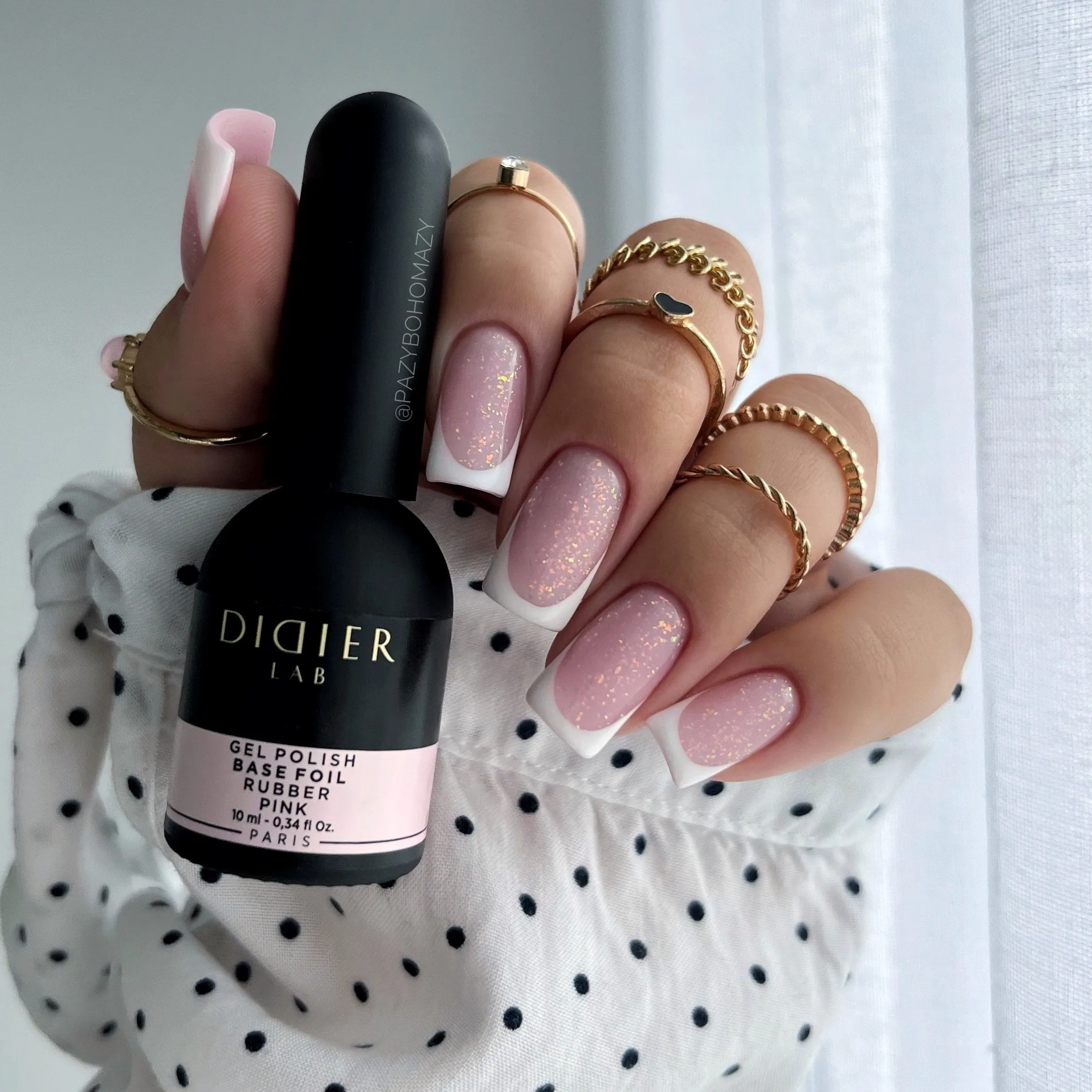 Gel Polish Rubber Base Foil, Pink 10 ml