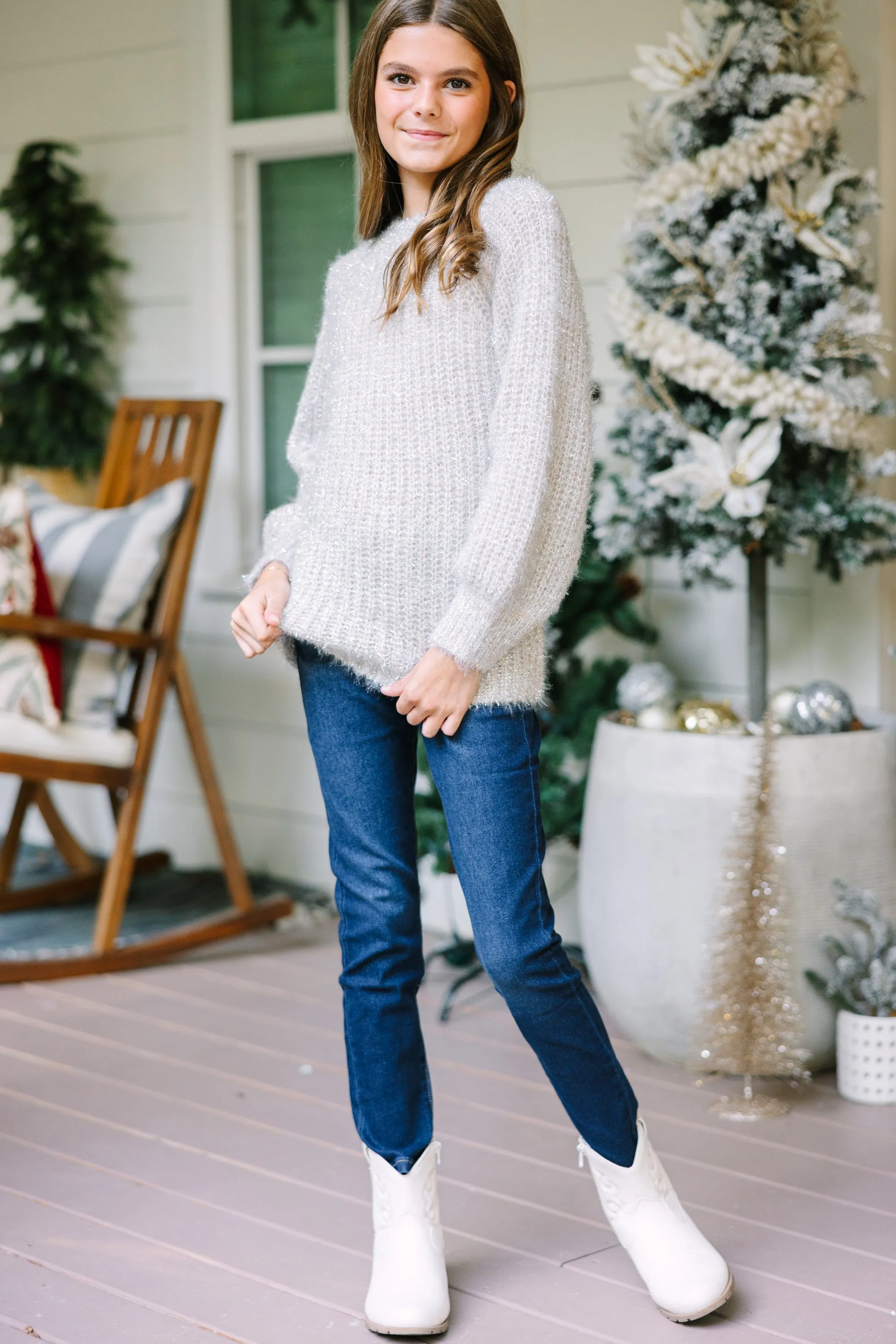 Girls: Stay A While Blush Pink Sweater