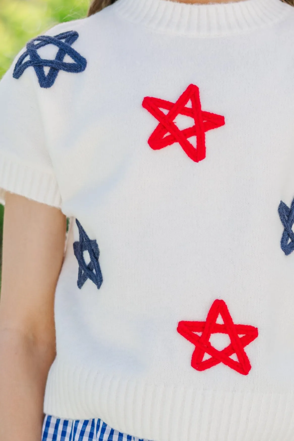 Girls: The Poppy Ivory White Star Sweater