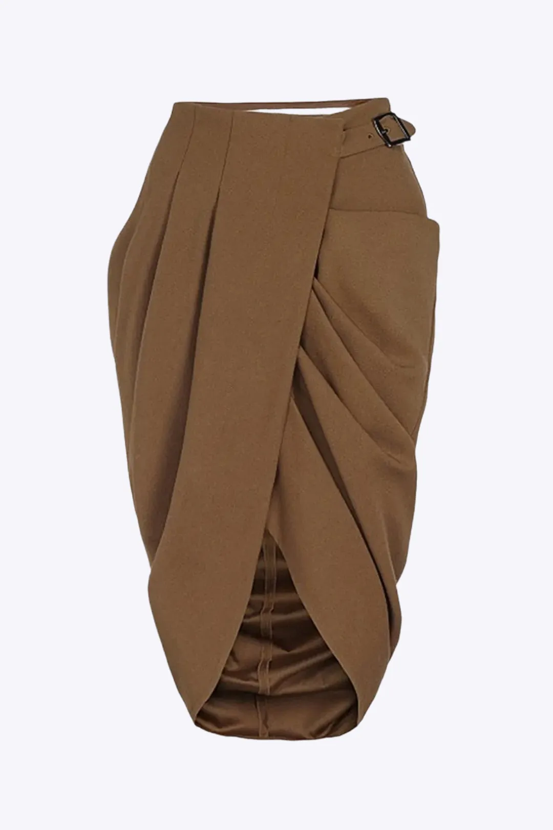 Glynis - Elegant Ruched Asymmetry Woman's Midi Skirt