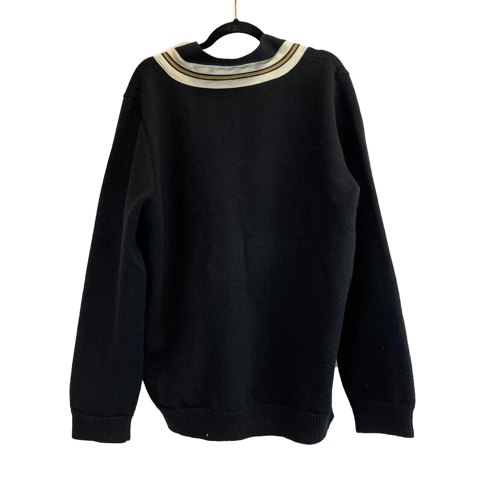 Gucci - Wool Bee Appliqué Black Cardigan - Size label missing