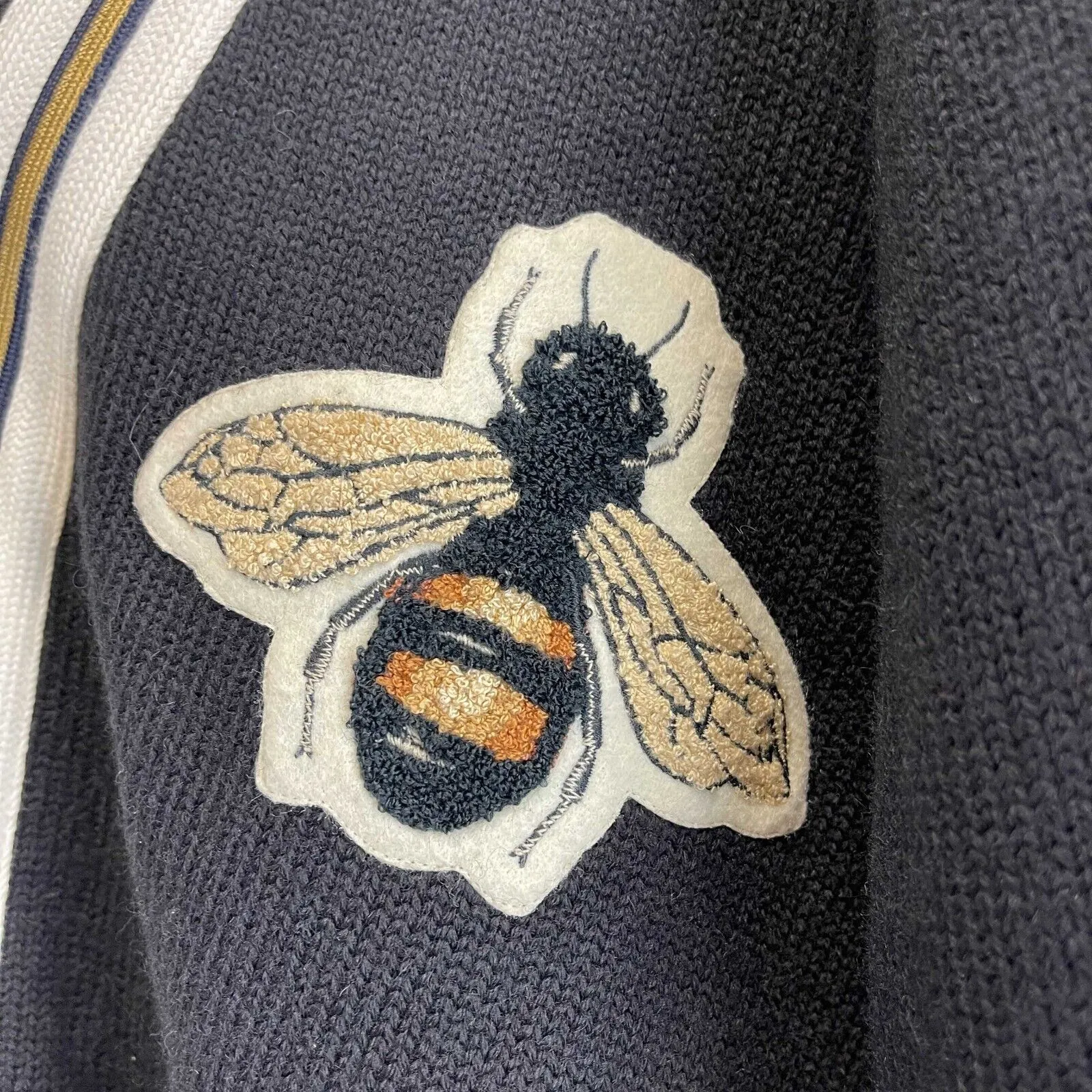 Gucci - Wool Bee Appliqué Black Cardigan - Size label missing
