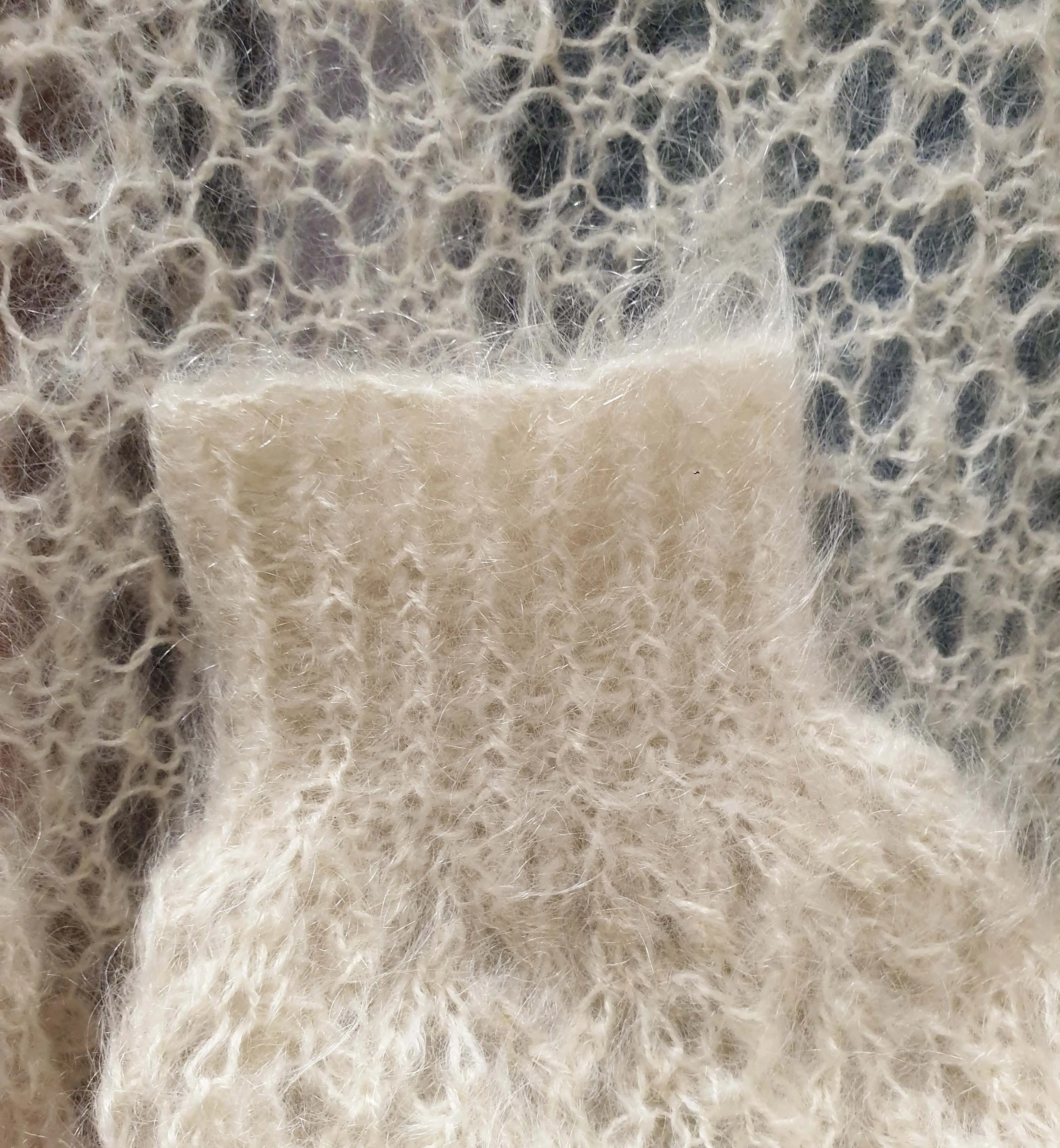 Handmade wool feel cream cardigan fits size 12-14