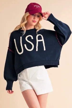 Hazel Blues® |  Aemi   Co USA Side Slit Round Neck Sweater