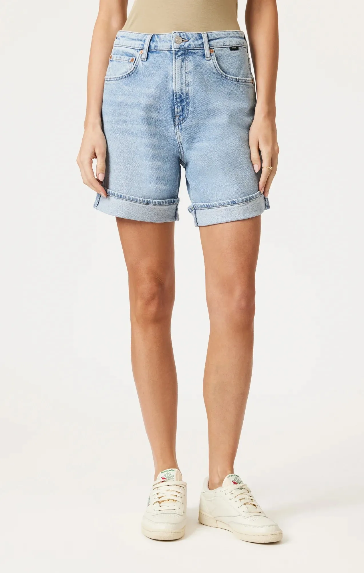 Heidi Long Cuffed Shorts | Light Blue 90's