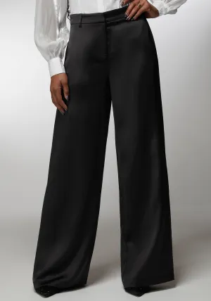 High Waist Satin Ultra Wide Leg Pant